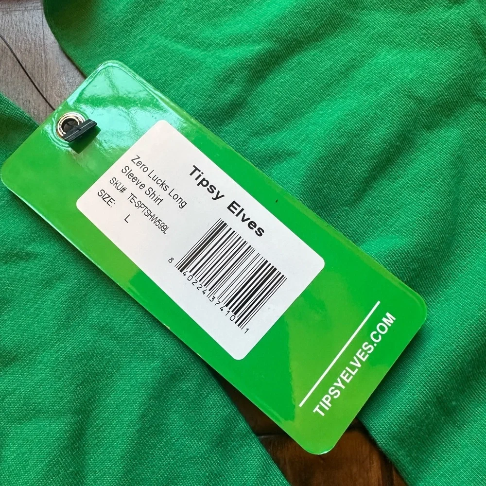 Tipsy Elves Women’s St. Patrick’s Day Zero Lucks Given Ladies Shirt - Picture 4 of 5